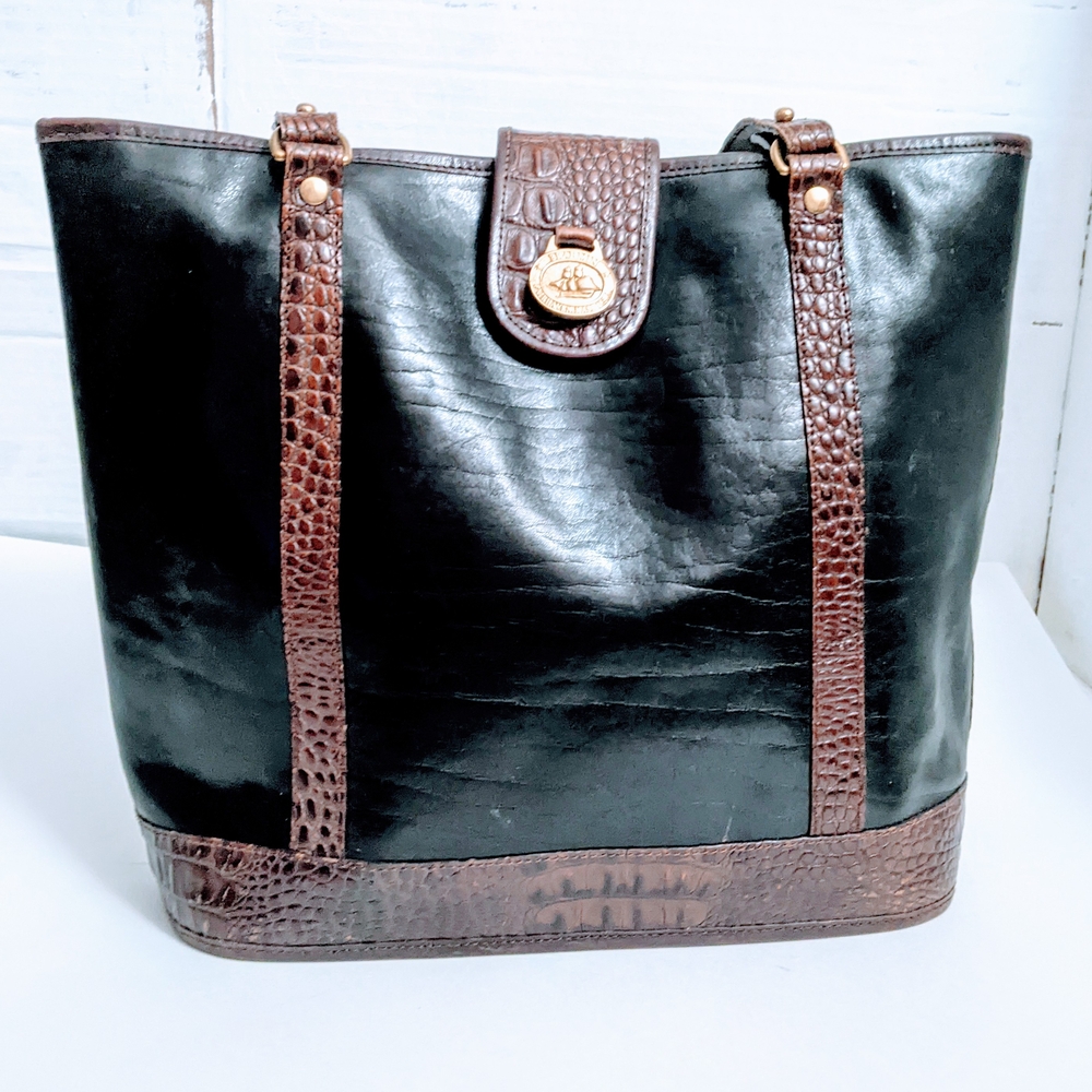 Brahmin Elegant Black and Brown Tote Bag